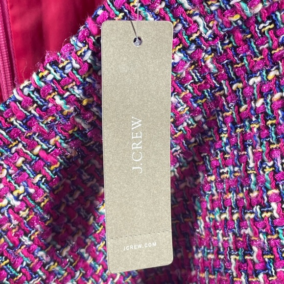 NEW J Crew Skirt Womens 14 pink purple tweed woven pencil preppy colorful italy - Picture 6 of 12